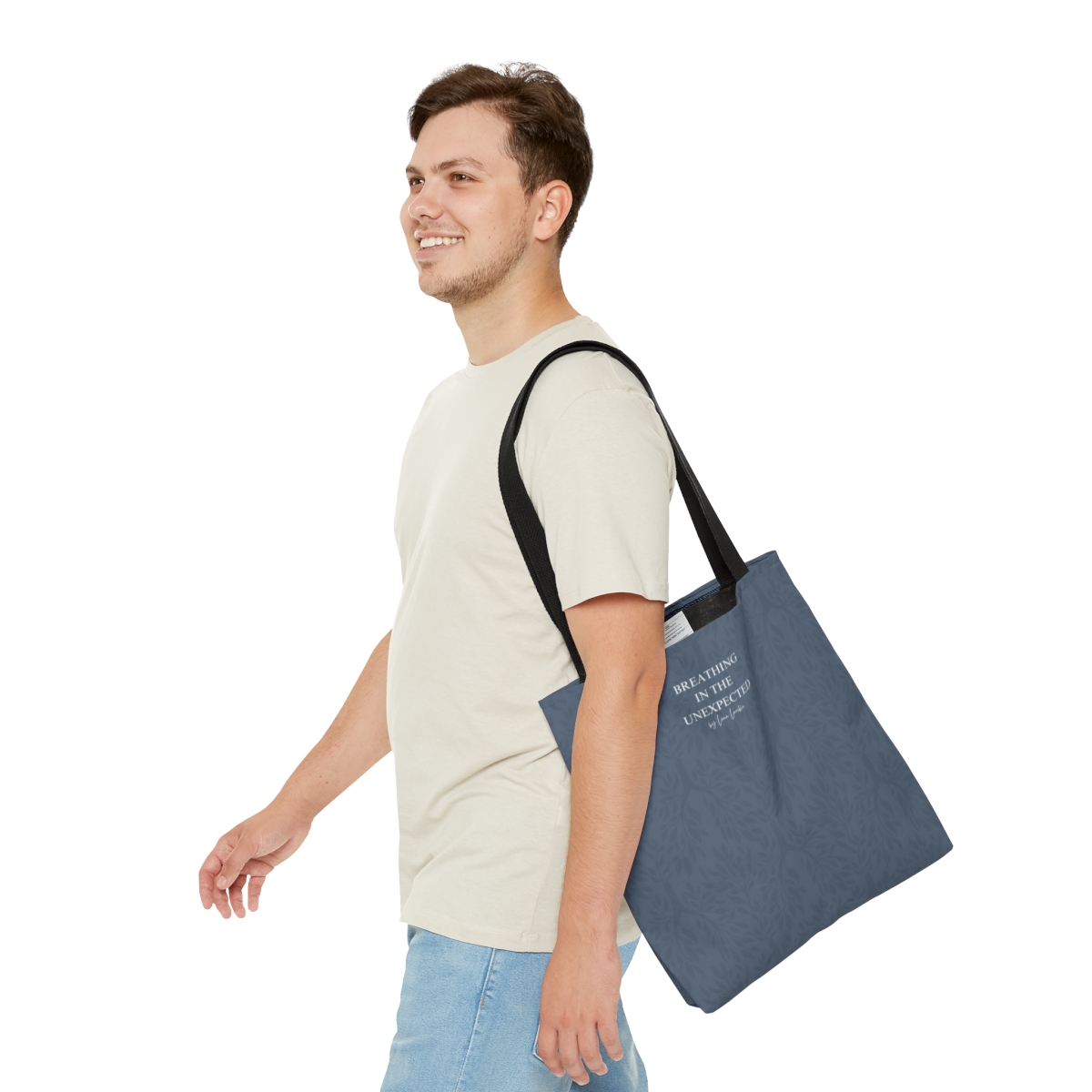 Breathing in the Unexpected Tote Bag (blue) - Image 3
