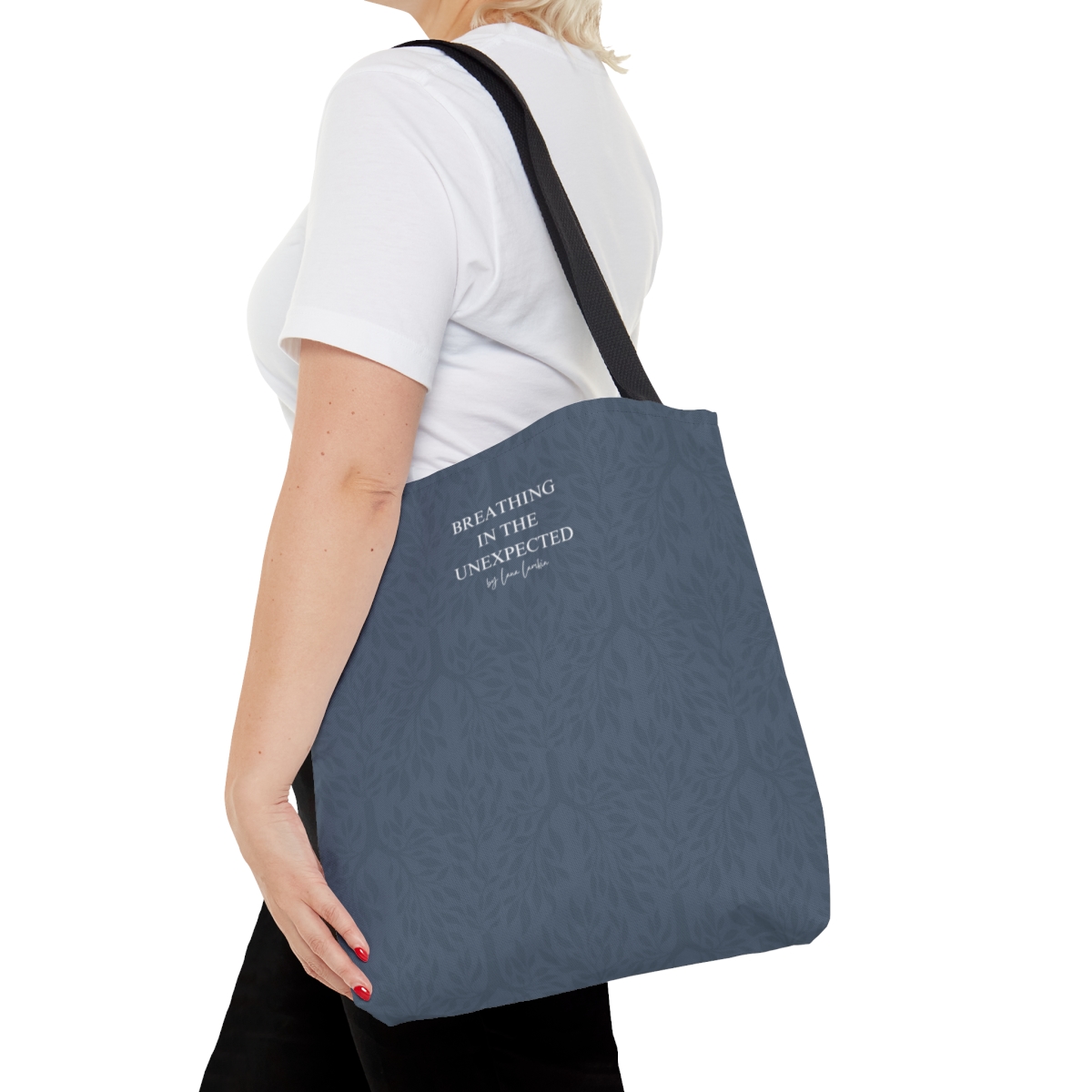 Breathing in the Unexpected Tote Bag (blue) - Image 4